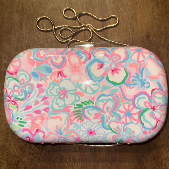 🔥Lilly Pulitzer Lidia Minaudiere clutch crossbody in Resort White Love Pattern - Picture 10 of 11